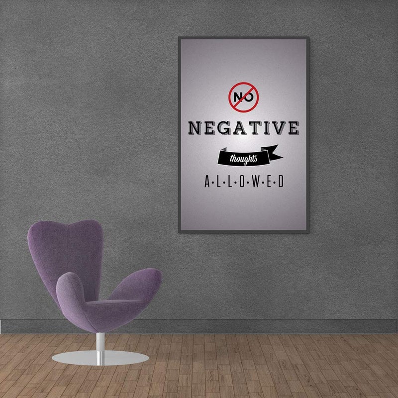 Inephos No Negative Thoughts Motivational Poster Print (Size: 8 inch X 12 inch, Framed, Laminated Print) - Image 5