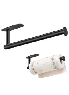 Stainless Steel Paper Towel Roll Holder Black Wall Mount Paper Towel Holders Self Adhesive for Kitchen Cabinet  Bathroom