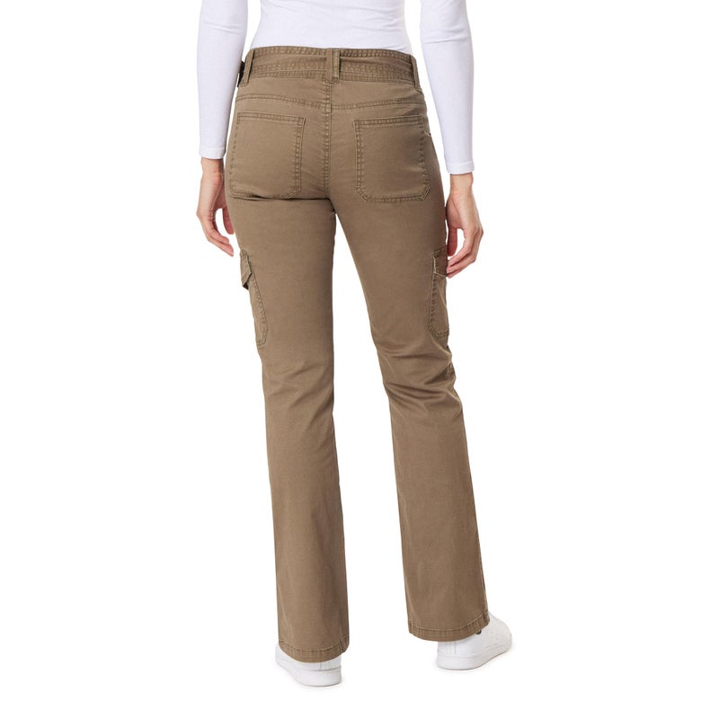 WallFlower Jeans for Women Feisty Curvy Cargo Low Rise Belted Insta Stretch Flare Juniors, (Standard and Plus), Dark Olive, 11 - Image 2
