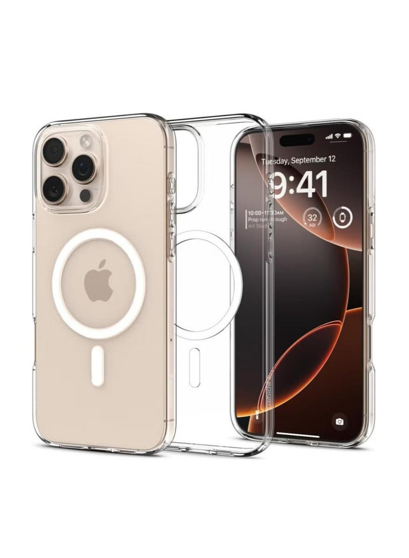 Spigen Liquid Crystal MagFit for iPhone 16 PRO Case Cover with MagSafe (2024) - Crystal Clear - Image 1