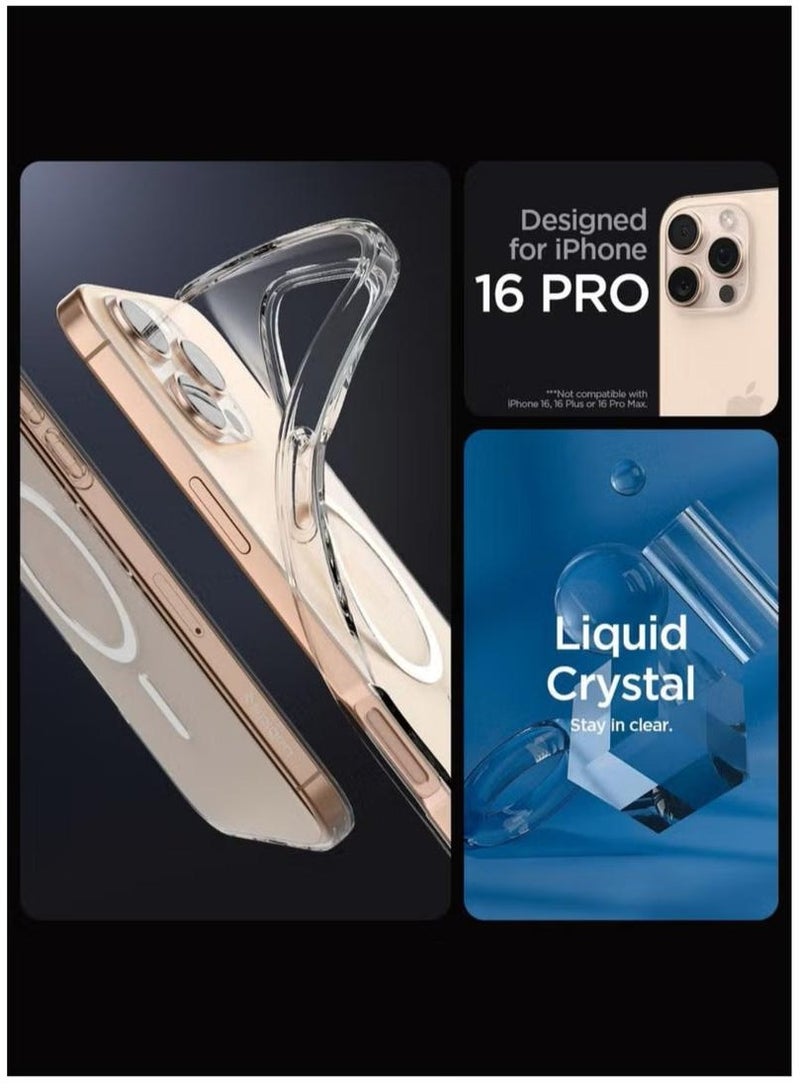 Spigen Liquid Crystal MagFit for iPhone 16 PRO Case Cover with MagSafe (2024) - Crystal Clear - Image 2