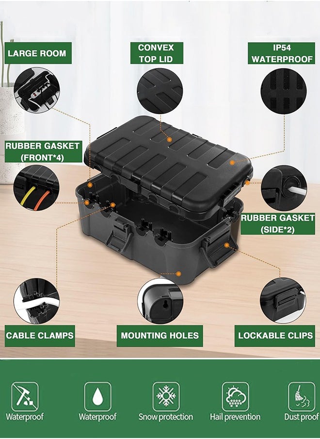 Garlo - Large Outdoor Electrical Box (34.5 * 24 * 12cm), Outdoor Outlet Covers Waterproof IP54 Extension Cord Cover Weatherproof, Protect Outlet, Plug, Socket, Timer, Power Strip, Holiday Light Decoration - Image 1