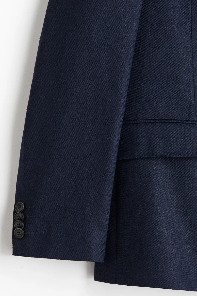 H&M Relaxed Fit Double-breasted linen-blend jacket