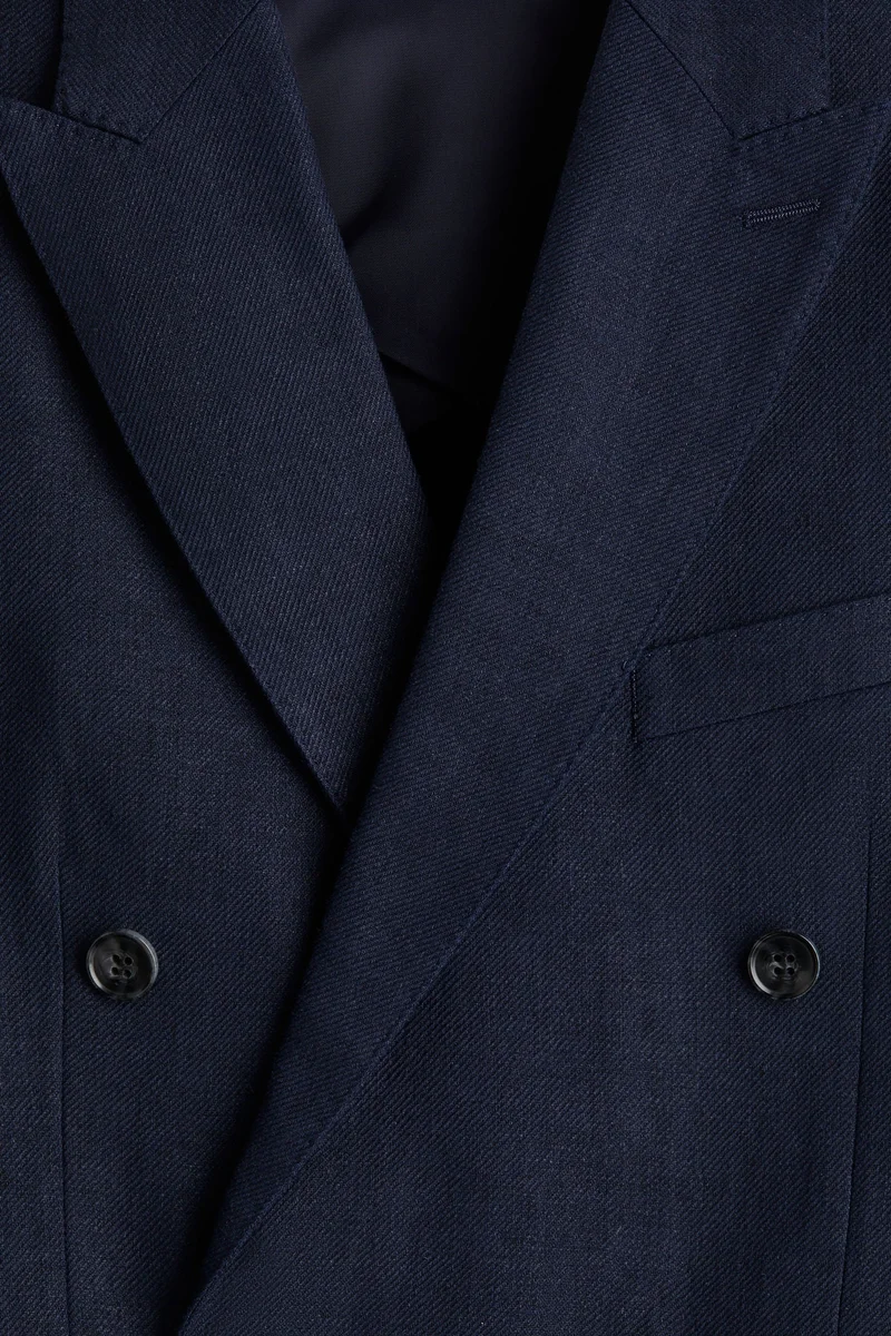 H&M Relaxed Fit Double-breasted linen-blend jacket