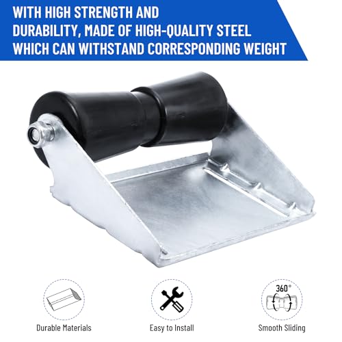Venussar Boat Trailer Rollers with Brackets 10" Keel Roller Assembly Kit for Boat Trailer - Image 5