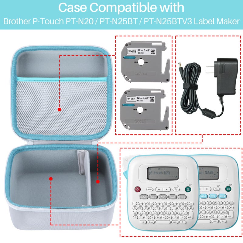 Peyyargo Case Compatible with Brother PT-N20 / PT-N25BT / PT-N25BTV3 Personal Desktop Label Maker Portable - Case Only - Image 3