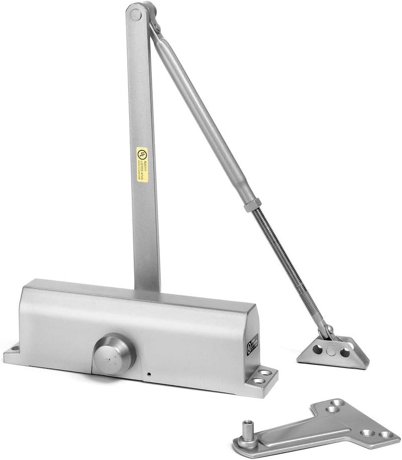 Dynasty Hardware Door Closer, Commercial Hydraulic Closer, Self-Closing, Spring Size 4, Surface Mount, Sprayed Aluminum, Series 4000 - Image 2