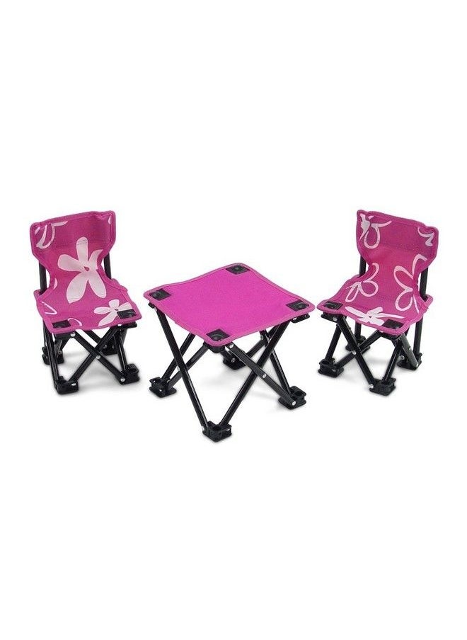 Emily Rose 18 Inch Doll 3 Pc Folding Camp Camping Beach Sports Chairs And Table ; Doll Furniture Is Compatible With16 18" American Girl Dolls  - Image 2