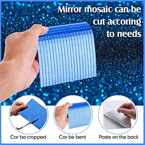 Romooa Self-Adhesive Disco Mirror Tiles Mosaic Tiles for DIY Craft Projects, 5 x 5 mm(Blue,7200 Pieces) - Image 3