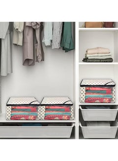Kuber Industries Kuber Industries Pack of 3 Polka Dot Saree Cover | Clothes Organizer For Wardrobe | Storage Organizer For Saree- Suit-Shirt-Lehanga | Saree Cover With Zip | Black & Ivory  - Image 3