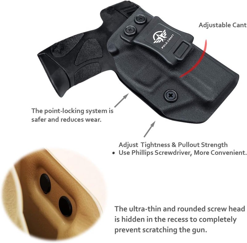 POLE.CRAFT Taurus G3C G2C Holster IWB Kydex Holster Taurus G3C / G2C / G2S / PT111 / PT140 9mm/.40- Inside Waistband Concealed Carry - Image 4