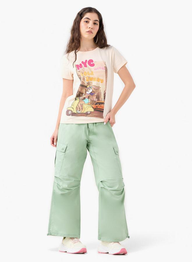 SP Characters Lola Bunny Print T-shirt with Crew Neck and Short Sleeves - Image 2