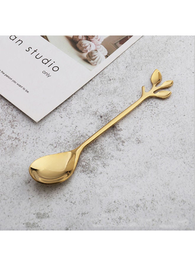 NIBEMINENT 8-Piece Fruit & Dessert Fork Spoon Set Gold  - Image 5