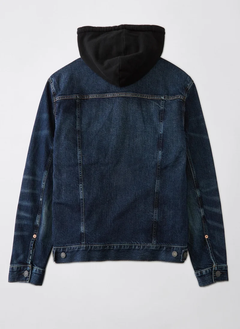 American Eagle Hooded Denim Trucker Jacket