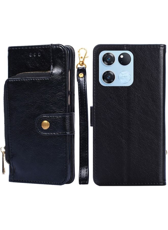 HuHa - Case Cover For For OnePlus Ace Racing Zipper Bag PU + TPU Horizontal Flip Leather Case(Black) - Image 1