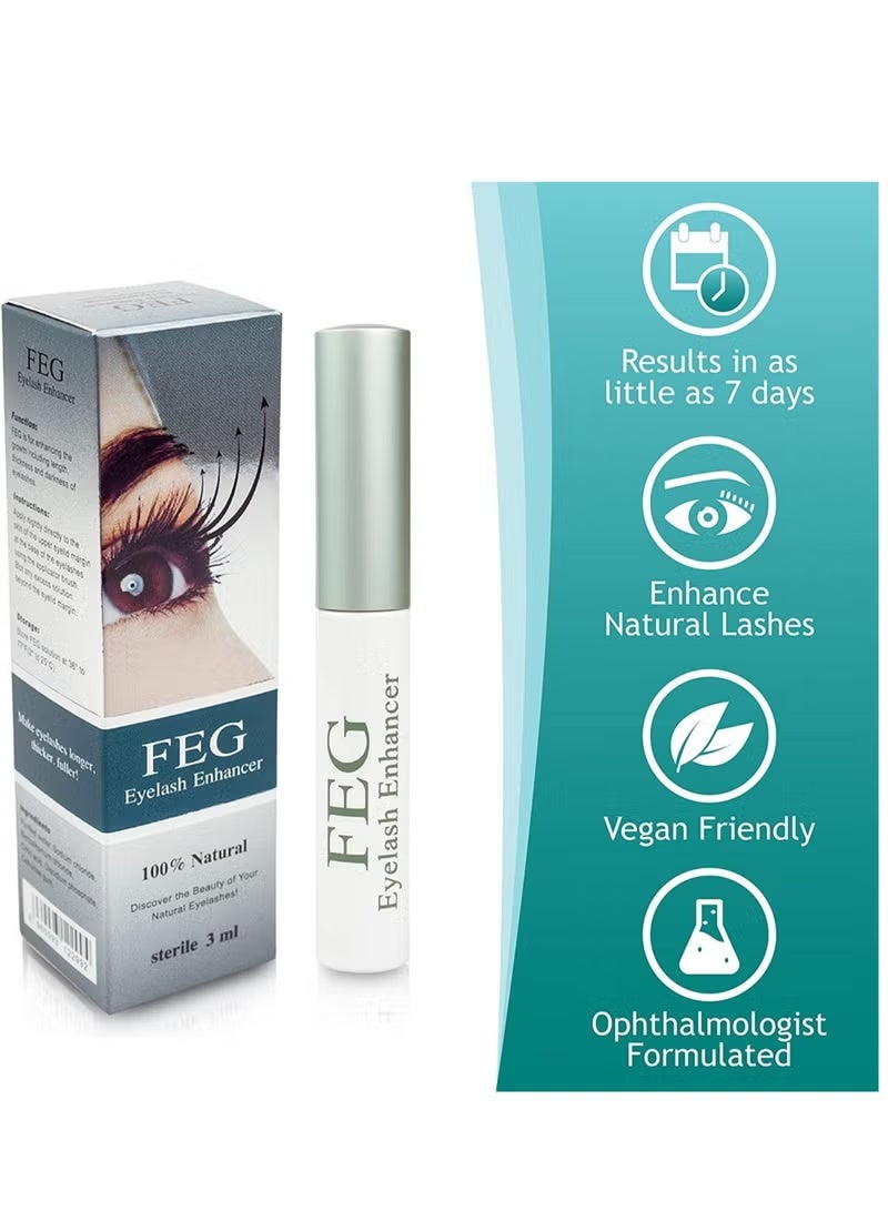 FEG Eyelash Rapid Eye Lash Growth Serum For Lash and Brow Fast Effective Growth Creates Longer & Darker Eyelashe Booster Serum | Best Natural Eyelash Enhancer Serum to Grow Lashes - Image 2