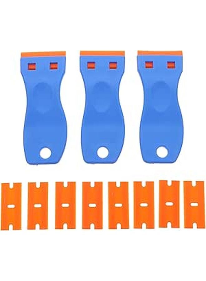 3 Pack Plastic Razor Scraper Tool Ergonomic Handle for Caulk Sticker Adhesive Removal Safe on Paint Glass Tile - Image 1