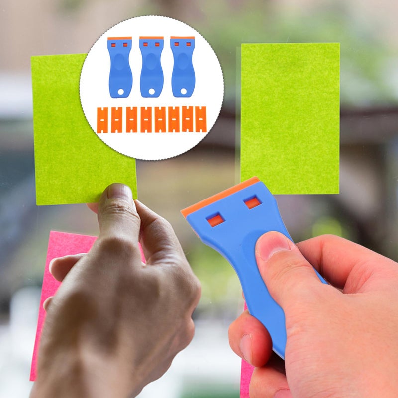 3 Pack Plastic Razor Scraper Tool Ergonomic Handle for Caulk Sticker Adhesive Removal Safe on Paint Glass Tile - Image 3