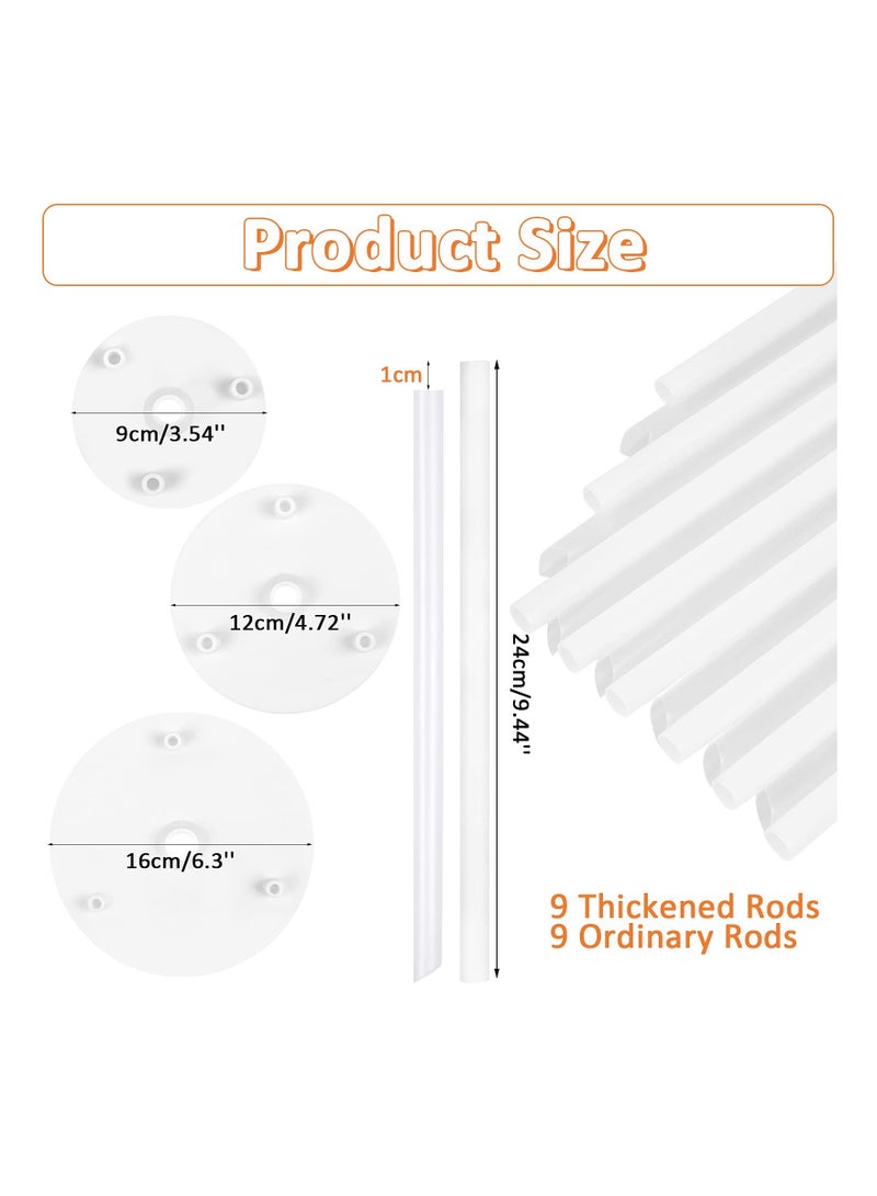 Zikra Cake Stand, Cake Dowel Rods Set  Cake Dowels for Tiered Cakes, Plastic Cake Support Rods, White Cake Stand Sticks with 3PCS Cake Boards - for Tiered Cake Construction and Stacking Supporting - Image 5