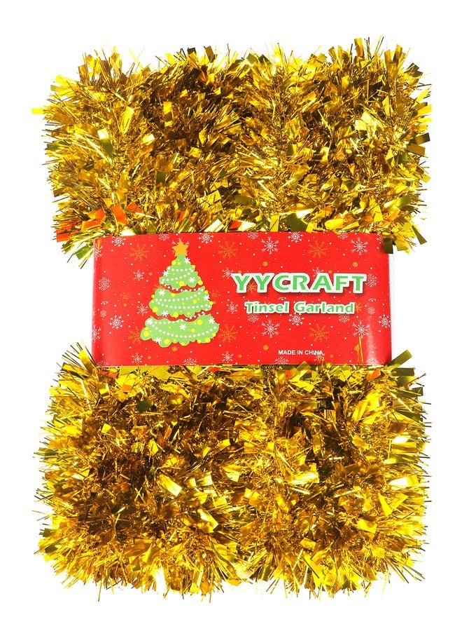 YYCRAFT Gold Metallic Twist Garland Christmas Garlands - 3 Inch x 10 Yards - Image 1