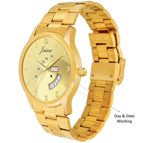 jainx Premium Golden Chain Analog Wrist Watch for Men - JM1131 - Image 3