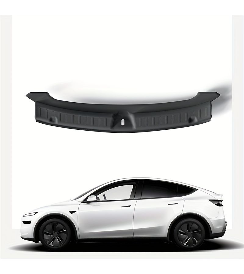 غطاء حماية صندوق السيارة الخلفي من مادة TPE لسيارة Tesla Model Y وJUNIPER 2025، مقاوم للخدوش، متين باللون الأسود، مع سطح محكم لمقبض مريح، سهل التركيب، لحماية المقصورة الداخلية للمركبة. - Image 5
