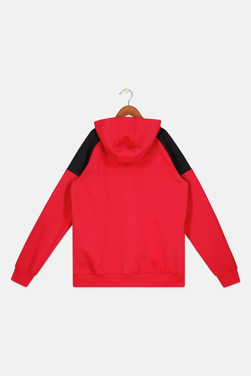 Kids Girl Hooded Full Zip Sweatshirt, True Red