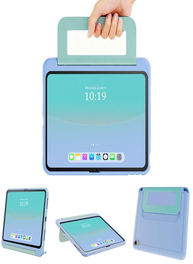 INFILAND Kids Case for iPad A16 11 Inch 2025 (11th Gen), iPad 10th Generation (10.9 Inch 2022), Durable Soft Shockproof Stand Protective Cover with Pencil Holder/Handle (Blue) - Image 1