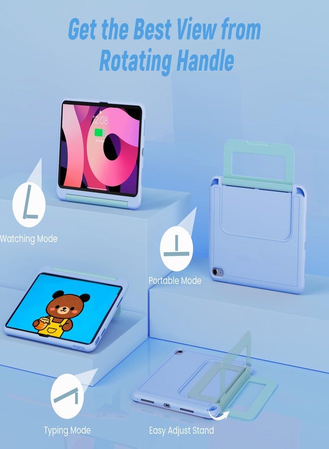 INFILAND Kids Case for iPad A16 11 Inch 2025 (11th Gen), iPad 10th Generation (10.9 Inch 2022), Durable Soft Shockproof Stand Protective Cover with Pencil Holder/Handle (Blue) - Image 3