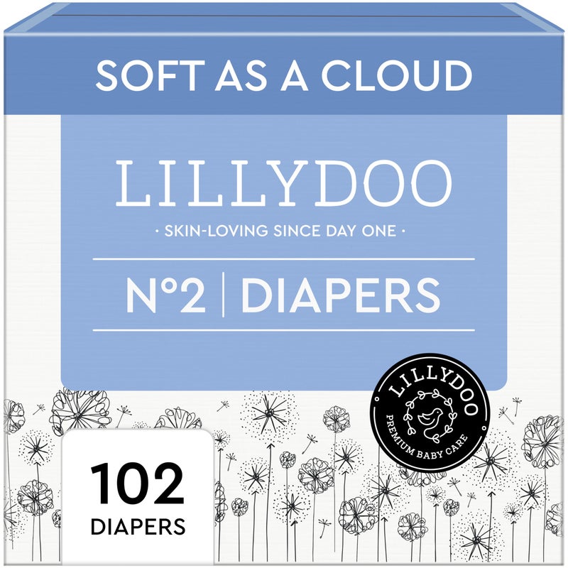 LILLYDOO Disposable Baby Diapers Size 2 9 lbs 102 Count Absorbent Leak Protection Ultra Soft Sensitive Skin Hypoallergenic FragranceFree Dermatologist Tested - Image 2