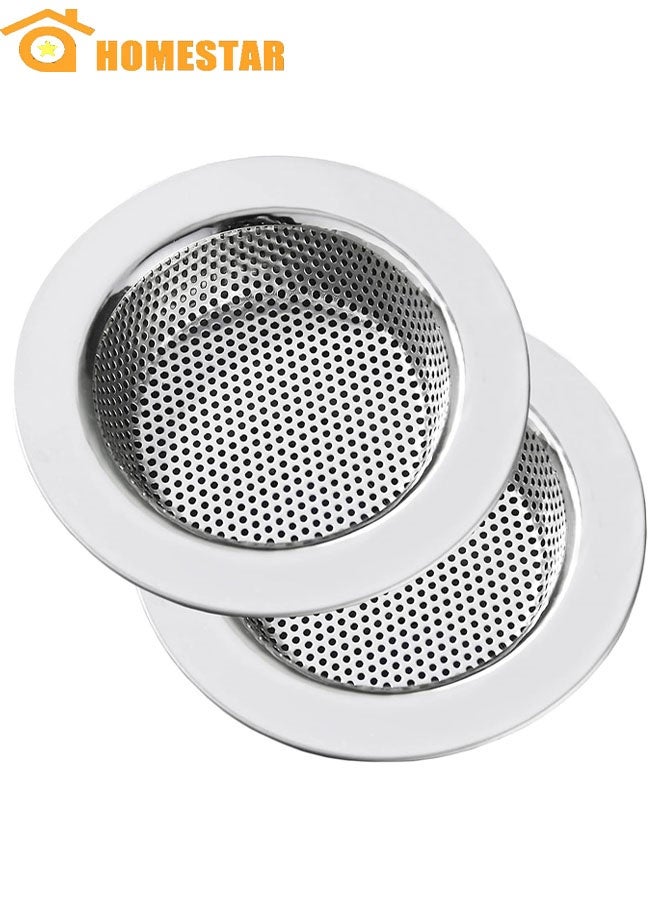 HOMESTAR 2 Pack Kitchen Sink Strainer Stainless Steel, for Kitchen Sinks with Large Wide Rim - Image 1