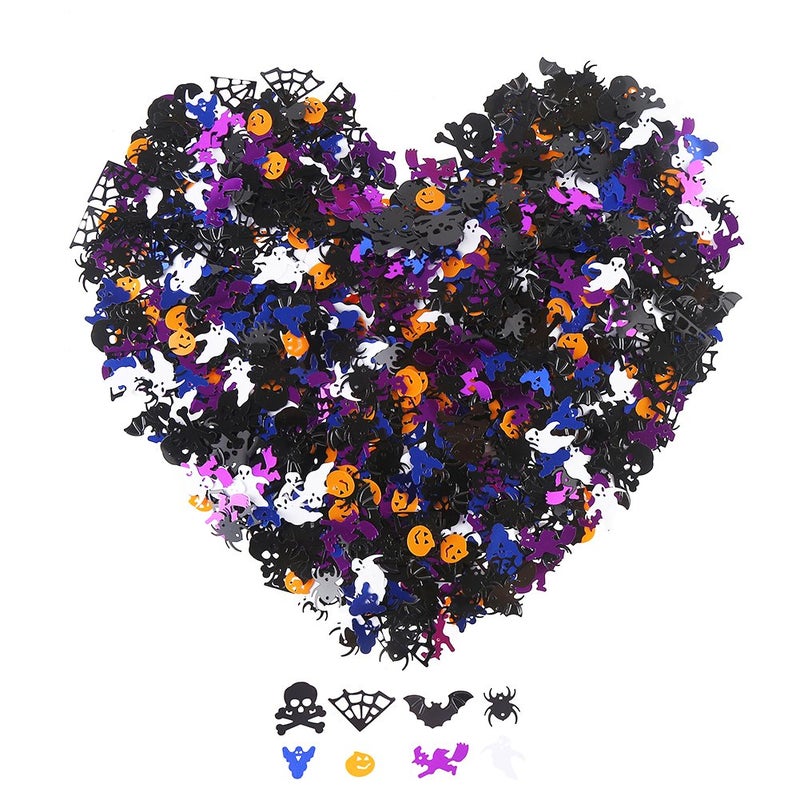 DECORA 5000pcs Halloween Plastic Confetti Multishaped Glitter Colorful Confetti for Halloween Party Table Decoration and DIY Craft 100 Grams