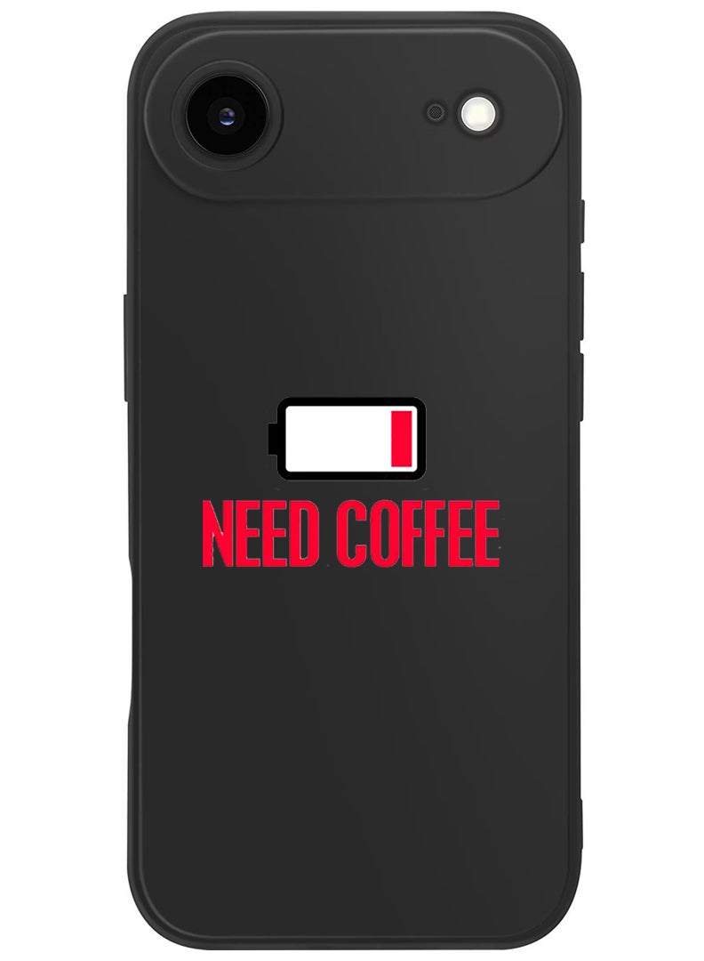 Theodor Protective Slim Fit Case Liquid Silicone Cover with Full Body Protection Anti-Scratch Shockproof Case For Apple iPhone 17 Air (Black) Need Coffee - Image 1