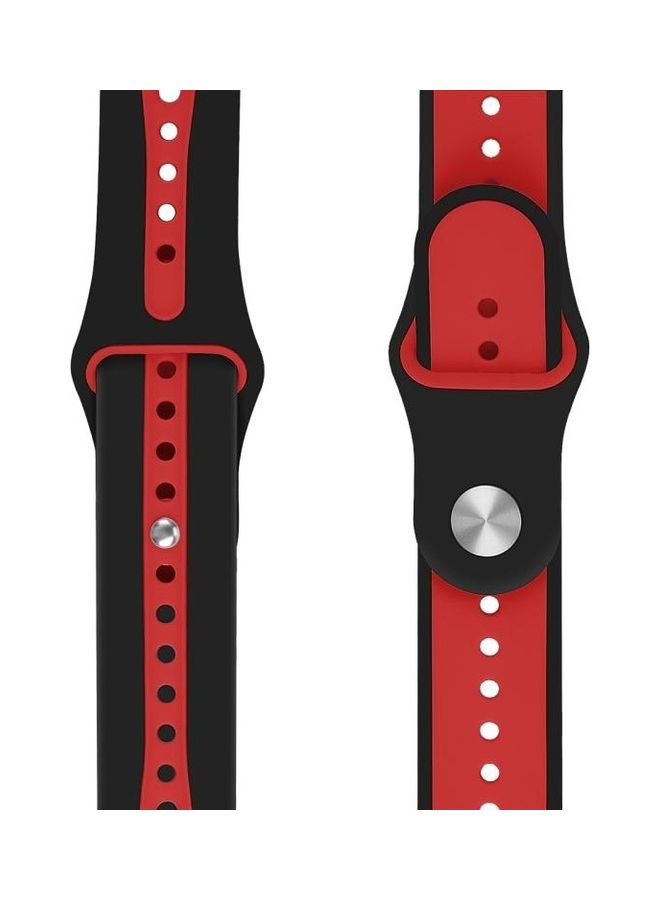 نيبمينينت سوار ساعة مفتوح بدرجتي لون لساعة أبل سيريس 7 مقاس 41 مم/6 SE و5 و4 40 مم/3 و2 و1 38 مم أسود/ أحمر - Image 2