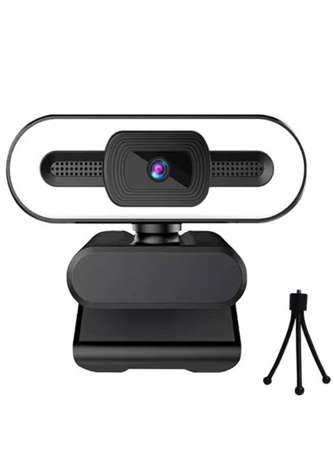4K Webcam, Web Camera with Microphone and Fill Light, HD Autofocus Computer Camera with Privacy Cover and Tripod Stand Streaming Webcam,Plug&Play USB Wbcam for Pc Laptop Desktop Video Calling