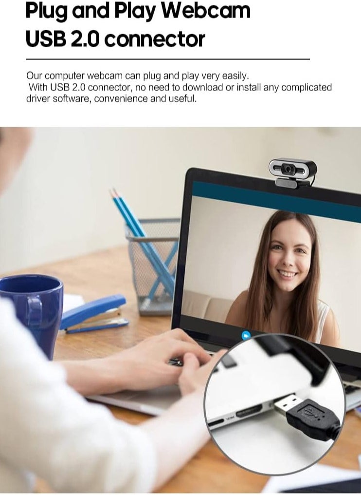 YUNSYE - 4K Webcam, Web Camera with Microphone and Fill Light, HD Autofocus Computer Camera with Privacy Cover and Tripod Stand Streaming Webcam,Plug&Play USB Wbcam for Pc Laptop Desktop Video Calling - Image 1