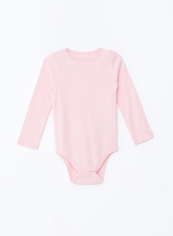 LC WAIKIKI Crew Neck Printed Baby Girl Bodysuit With Snap Fastener 2 Pieces - Image 5
