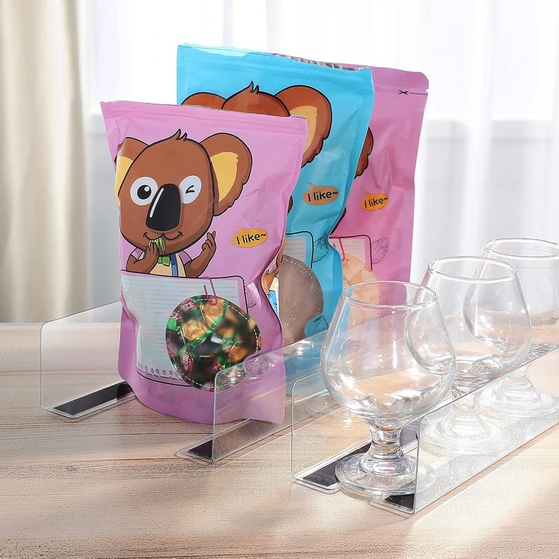 comfrt 5Pcs Shelf Dividers Closet Shelf Dividers Plastic Clear Wood Closet Shelf Separator Organizer Clapboard for Kitchen Cabinet Bookcase Office Supermarket - Image 5