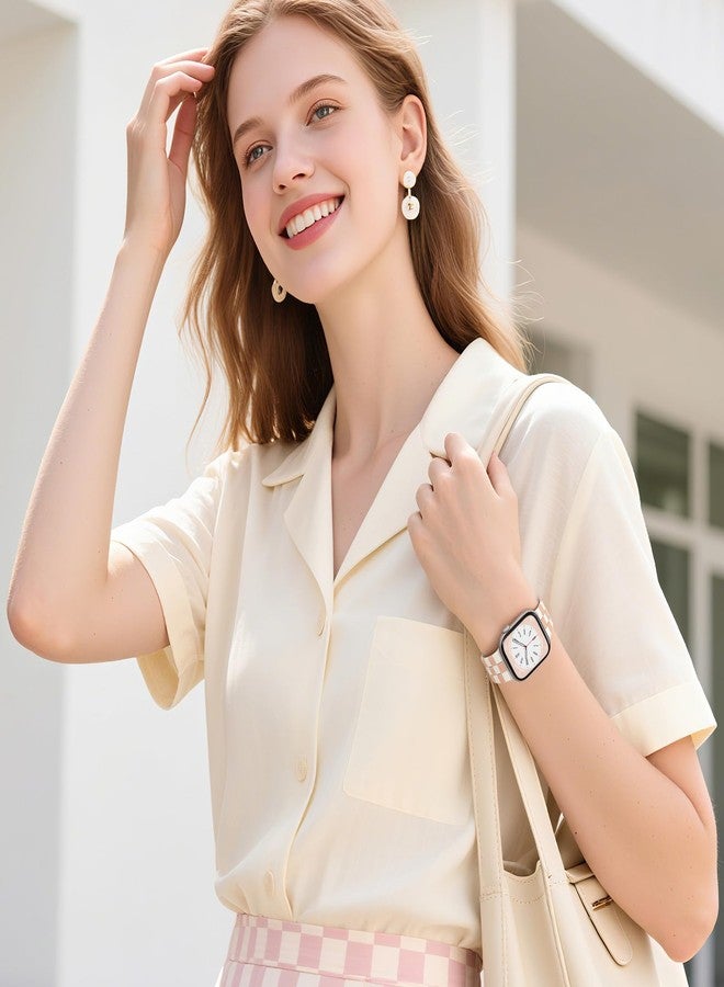 DaQin Checkered Band Compatible with Apple Watch Bands for Women 40mm 41mm 42mm 38mm Men, Cute Soft Silicone Dressy Designer Strap Repalacement Wristbands for iWatch Bands Series 10 SE 9 8 7 6 5 4 3 2 - Image 2