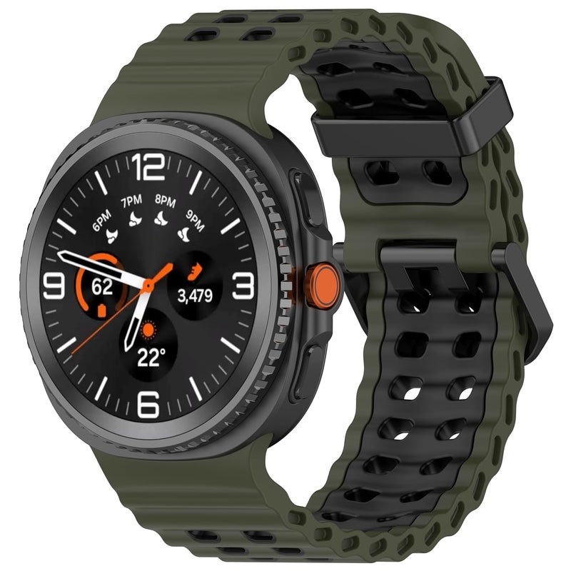 Zapper Silicone Sports Strap Compatible with Samsung Galaxy Watch 8 & Watch 8 Classic – Breathable Soft Replacement Wristband for Men & Women 40mm 44mm 46mm Large Size [WATCH NOT INCLUDED] - Image 1