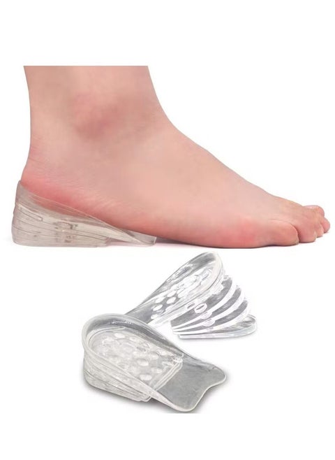 Height Increase Insoles, Adjustable 5-Layer Gel Height Increase Heel Insoles, Silicone Heel Cushion Inserts for Men and Women, Gel Heel Lift Inserts for Leg Length Discrepancy, Invisible Shoe Inserts