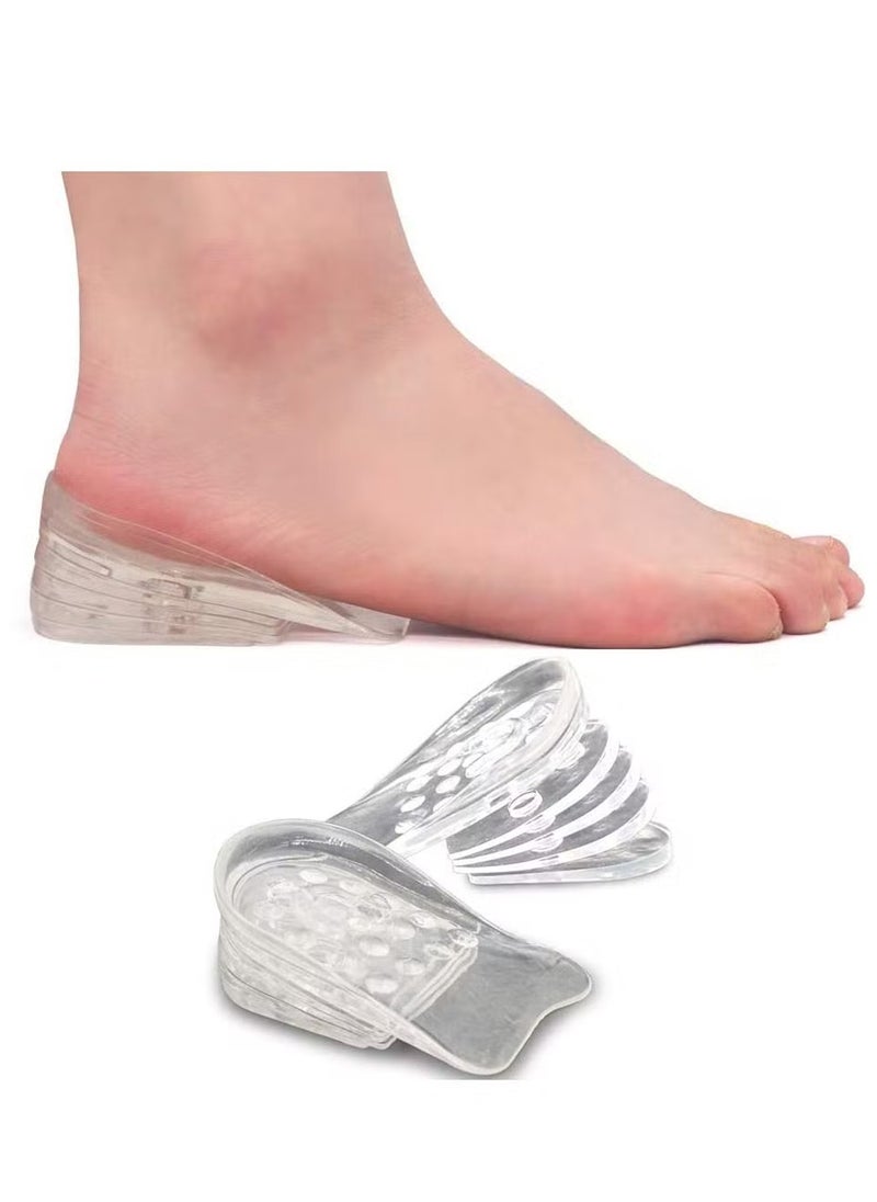Generic - Height Increase Insoles, Adjustable 5-Layer Gel Height Increase Heel Insoles, Silicone Heel Cushion Inserts for Men and Women, Gel Heel Lift Inserts for Leg Length Discrepancy, Invisible Shoe Inserts - Image 1