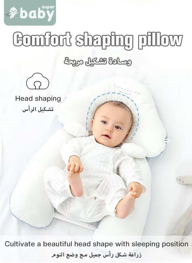 SuperBaby Baby Nursery Sleeping Pillow For Newborn, Baby Shaping Pillow With 2 Anti-Startle Sides, Soft Cotton Anti Rollover Pillow for Boys and Girls, Kids Infants Superhigh Quality - Image 2