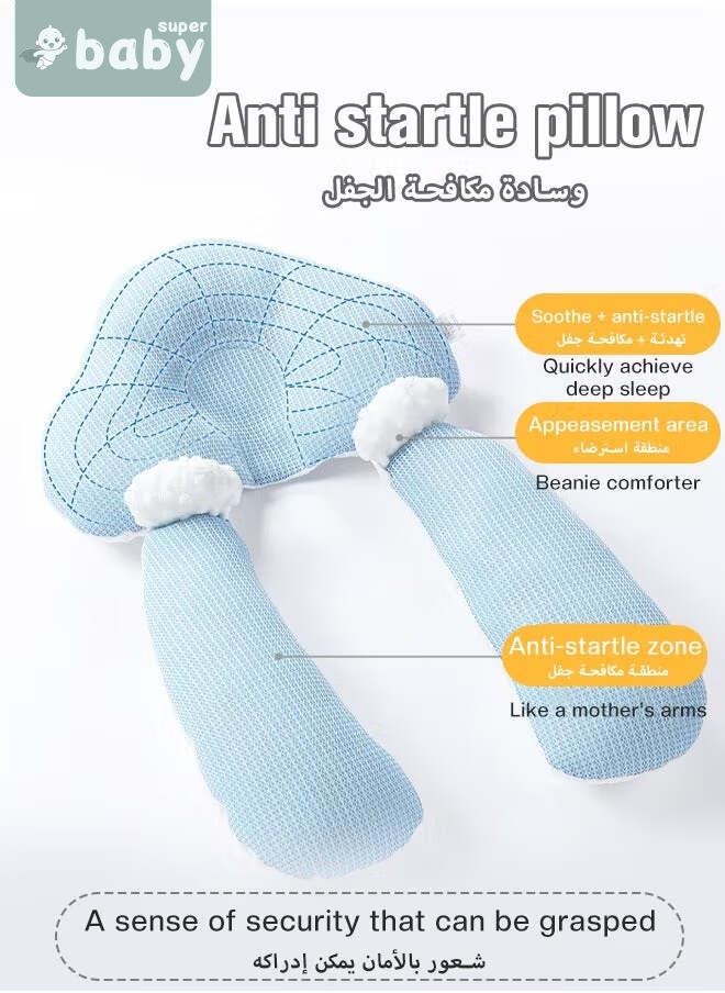 SuperBaby Baby Nursery Sleeping Pillow For Newborn, Baby Shaping Pillow With 2 Anti-Startle Sides, Soft Cotton Anti Rollover Pillow for Boys and Girls, Kids Infants Superhigh Quality - Image 3