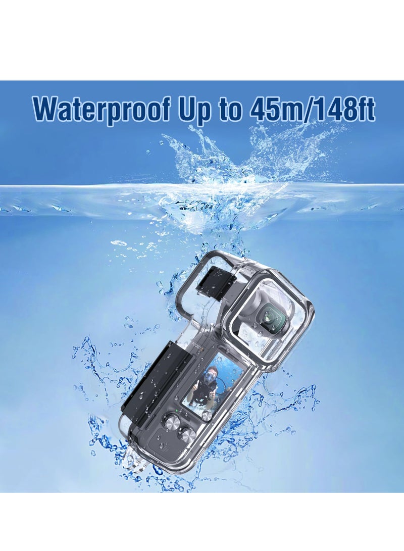 Zikra Waterproof Housing Case for DJI Osmo Pocket 3, Touchscreen Underwater Diving Protective Shell Waterproof up to 50m/164/ft with Helmet Bracket & 1/4 Bracket Accessories - Image 2