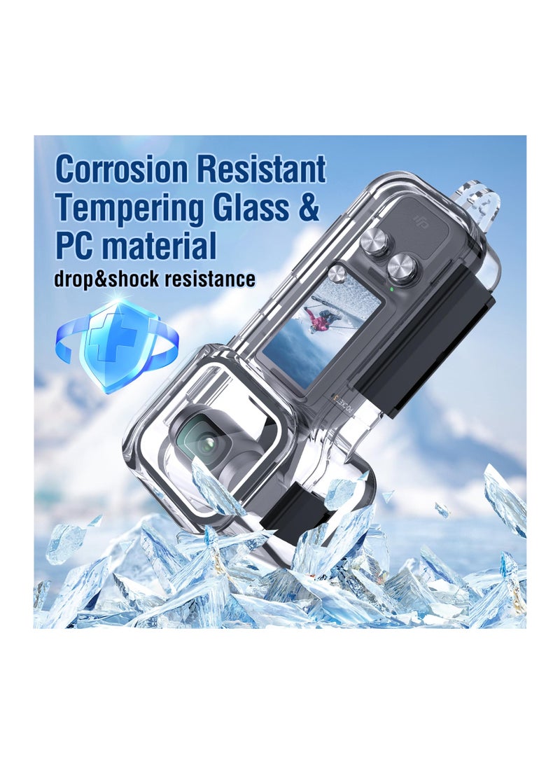 Zikra Waterproof Housing Case for DJI Osmo Pocket 3, Touchscreen Underwater Diving Protective Shell Waterproof up to 50m/164/ft with Helmet Bracket & 1/4 Bracket Accessories - Image 3
