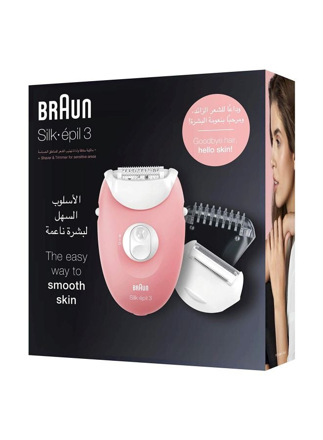 BRAUN Silk Epil 3 3-440 epilator Set White/Pink/Silver - Image 3