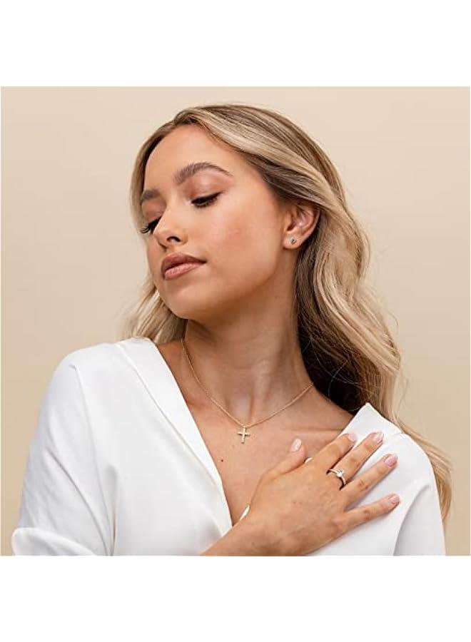 PAVOI 14K Gold Plated Cubic Zirconia Cross Necklace for Women | Cross Faith Pendant Necklaces - Image 4