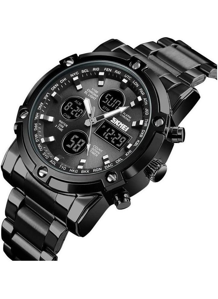 SKMEI Stylish Design New Men's Wristwatch Digital and Analog Time Display  - Image 1