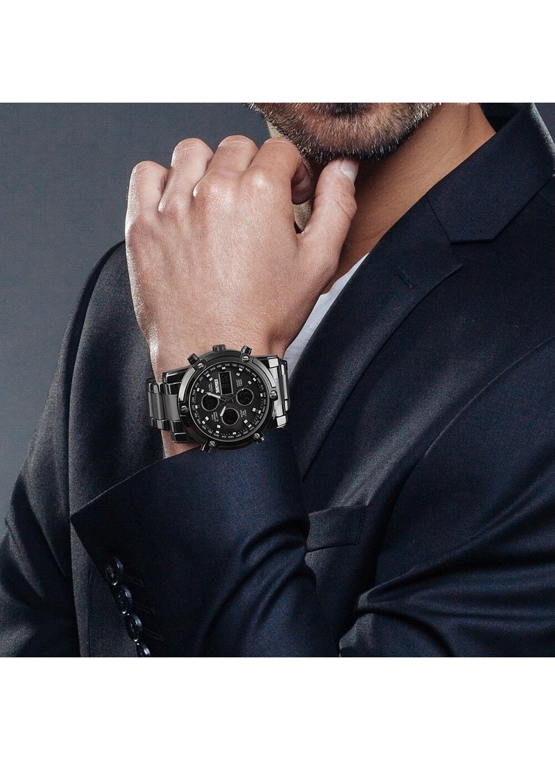 SKMEI Stylish Design New Men's Wristwatch Digital and Analog Time Display  - Image 2